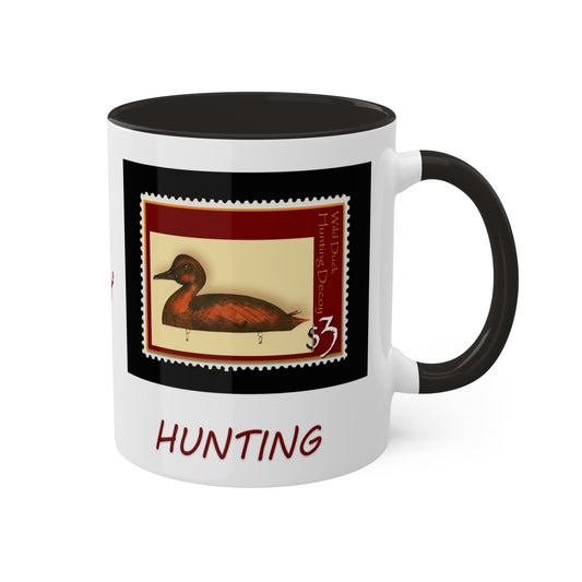 Decoy Duck Hunting stamp, Colorful Mug in 3 colors, 11oz By Artist Marie Frederique