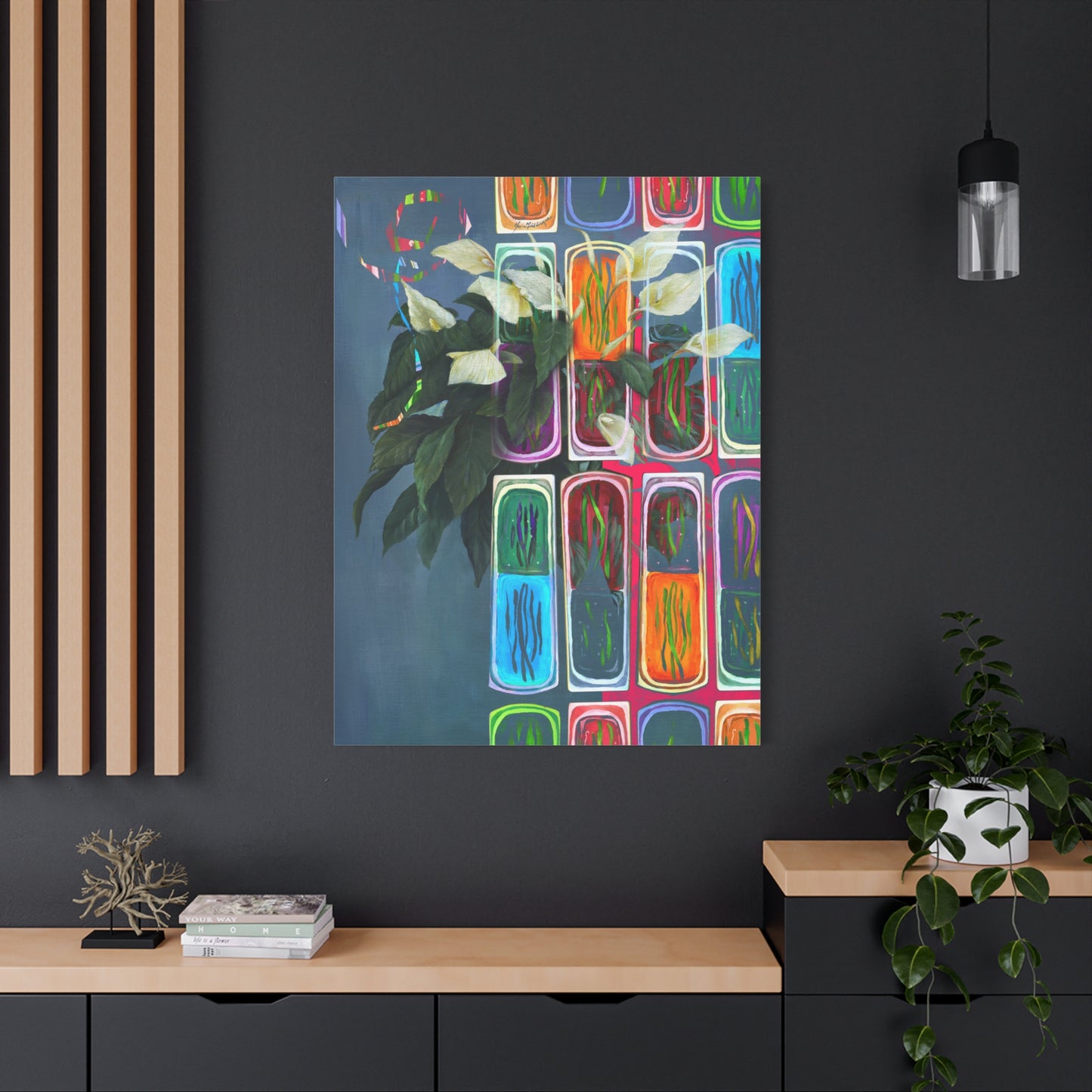 Abstract Lilies, Floral Canvas by artist Marie Frederique