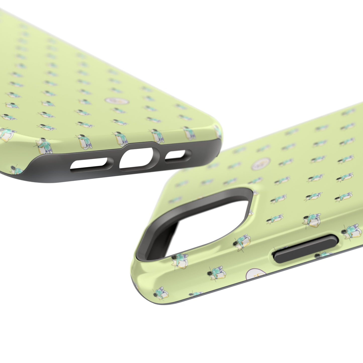 CTS Light Green - repeat pattern boy and dog, Impact-Resistant Phone Cases by artist Marie Frederique