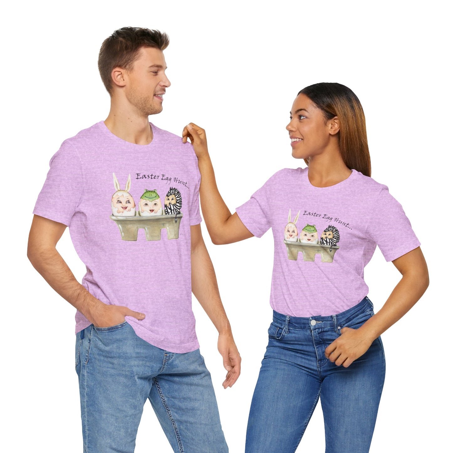 Easter Egg Hunt, Eggs in a crate - Unisex Heavy Cotton Tee by artist Marie Frederique