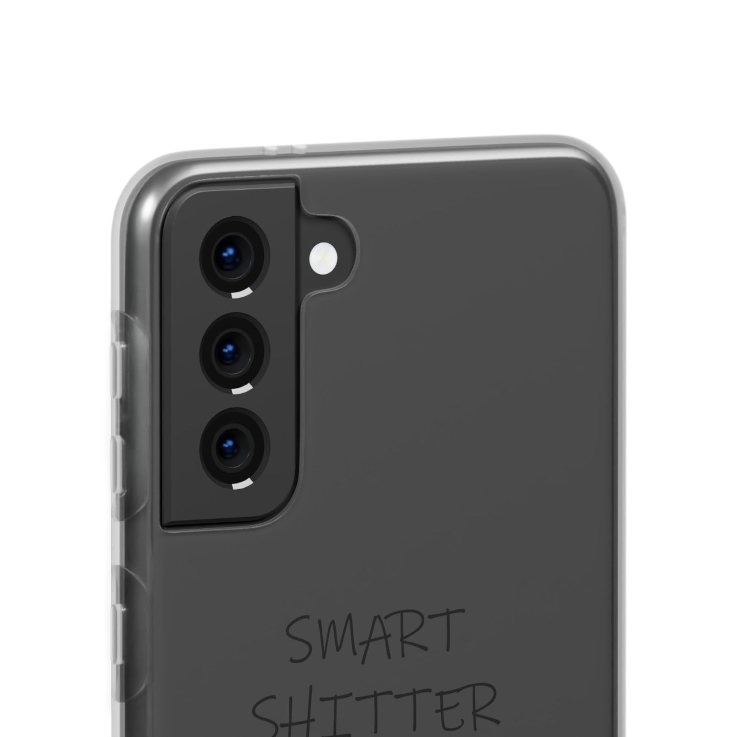 SMART SHITTER, with a Mandala Flower in black and white, Adult Humor phone case - Flexi Cases by artist Marie Frederique