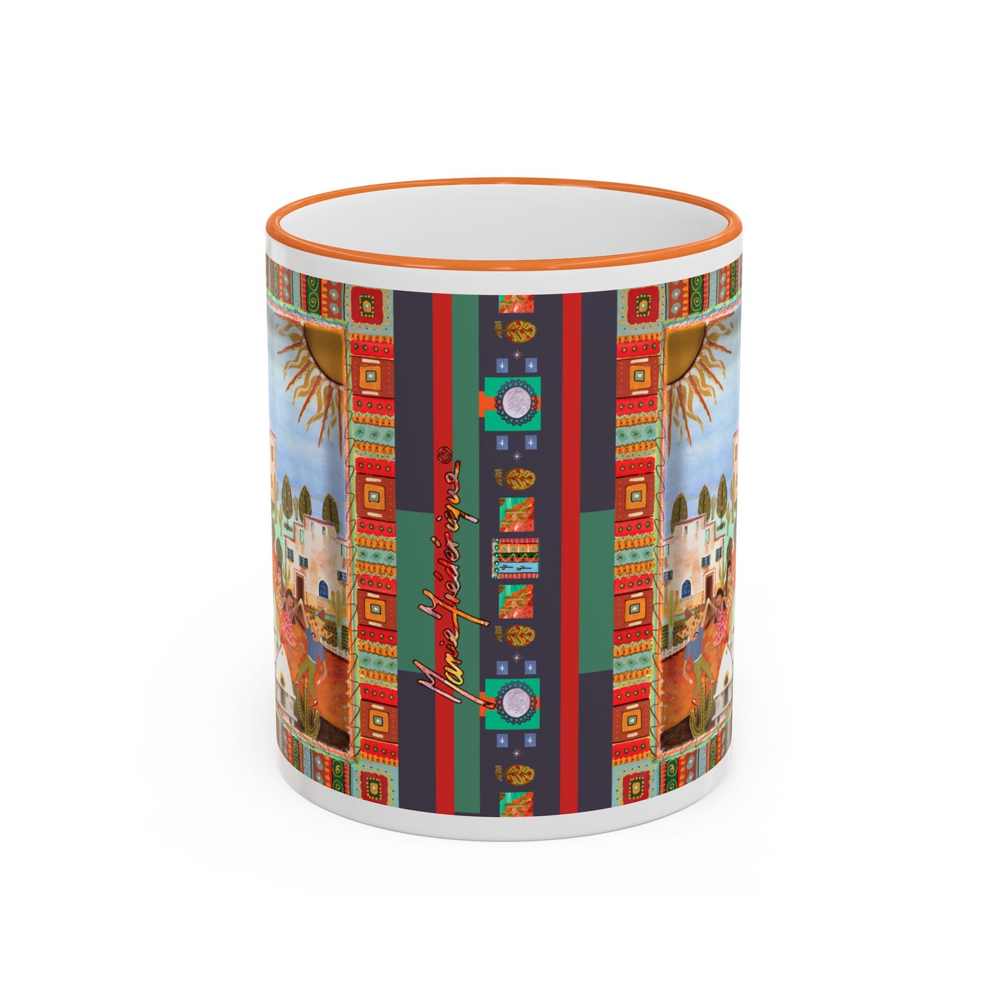 Colorful Pueblo Pattern Coffee Mug (11oz/15oz) by artist Marie Frederique