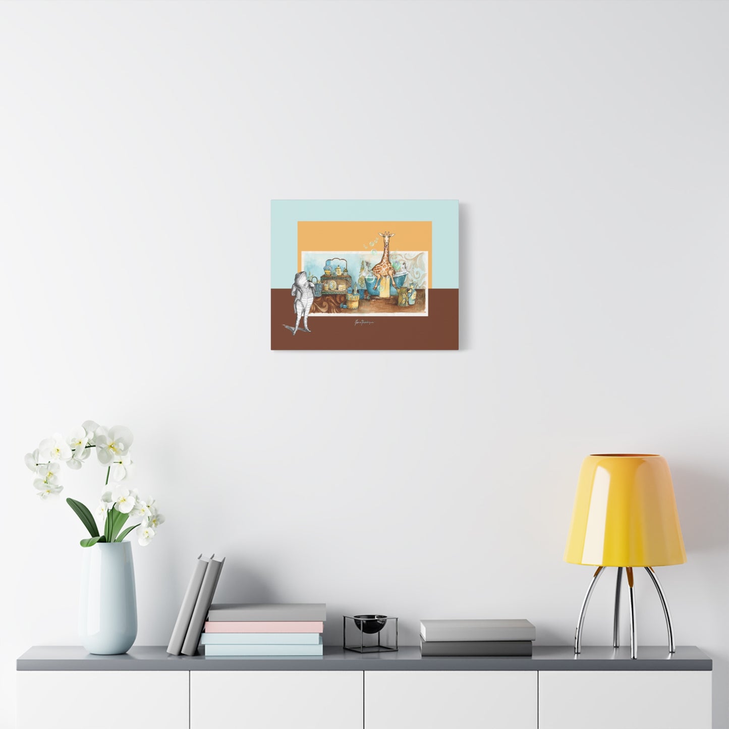 Giraffe Nursery Canvas Wall Art - Baby Room Decor by artist Marie Frederique