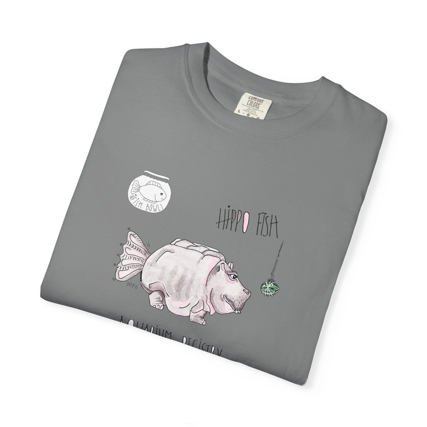 Hippo Fish Unisex T-shirt - The Fishbowl Collection by artist Marie Frederique