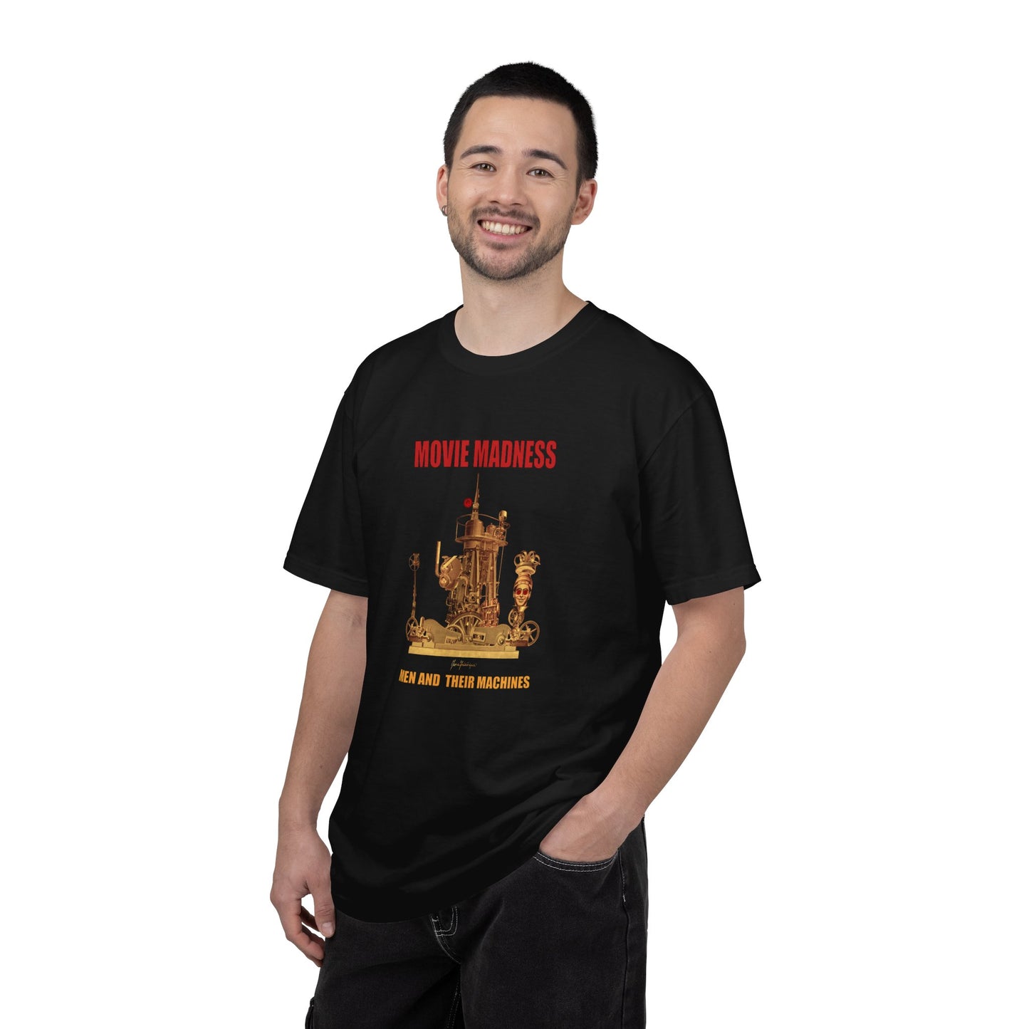 Movie Madness T-Shirt — "Men and Their Machines" Vintage Film Art Tee by artist Marie Frederique