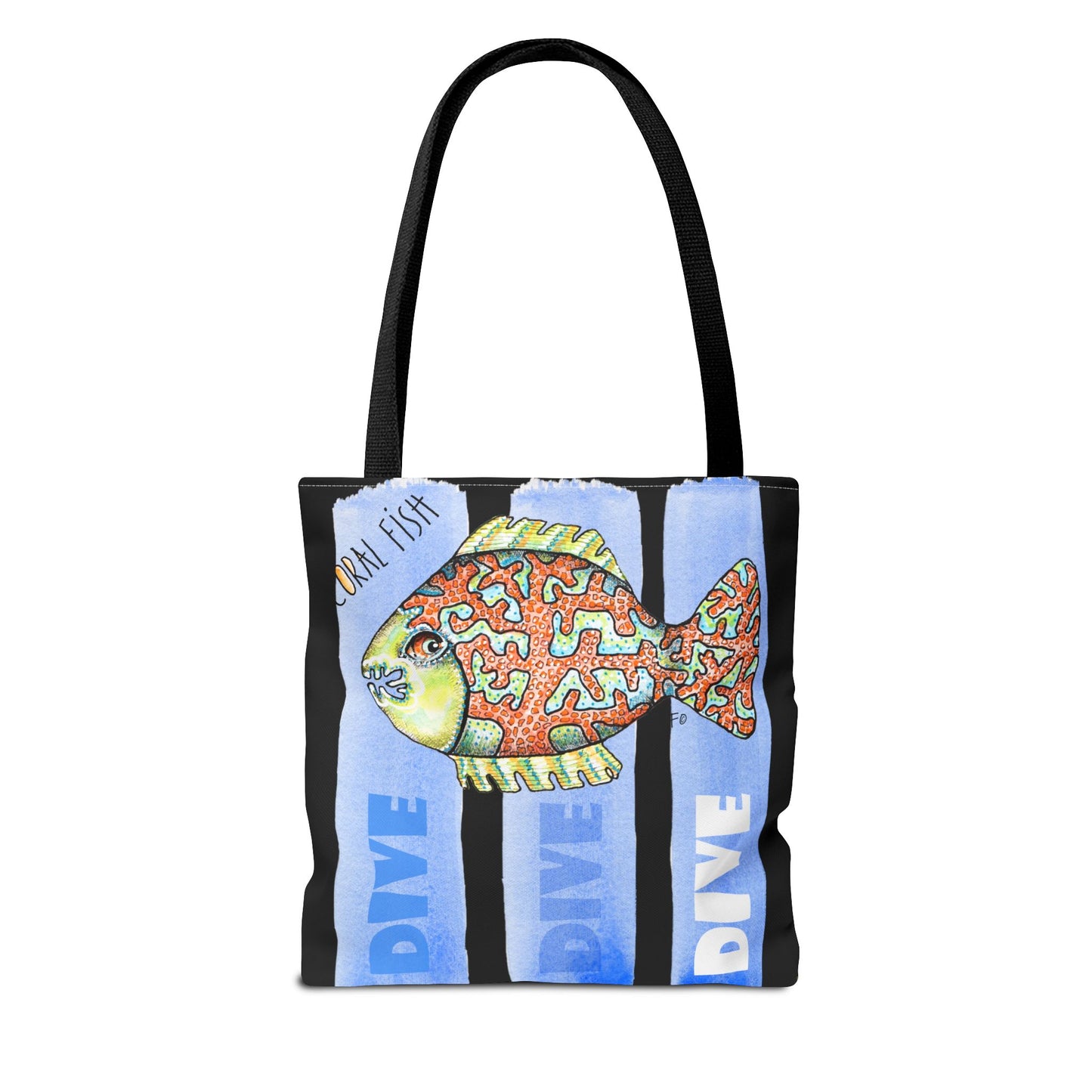 Scuba Dive Fish Tote Bag by artist Marie Frederique