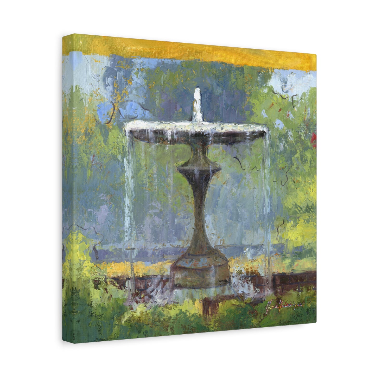 Fountain in the garden, Canvas art print by artist Marie Frederique