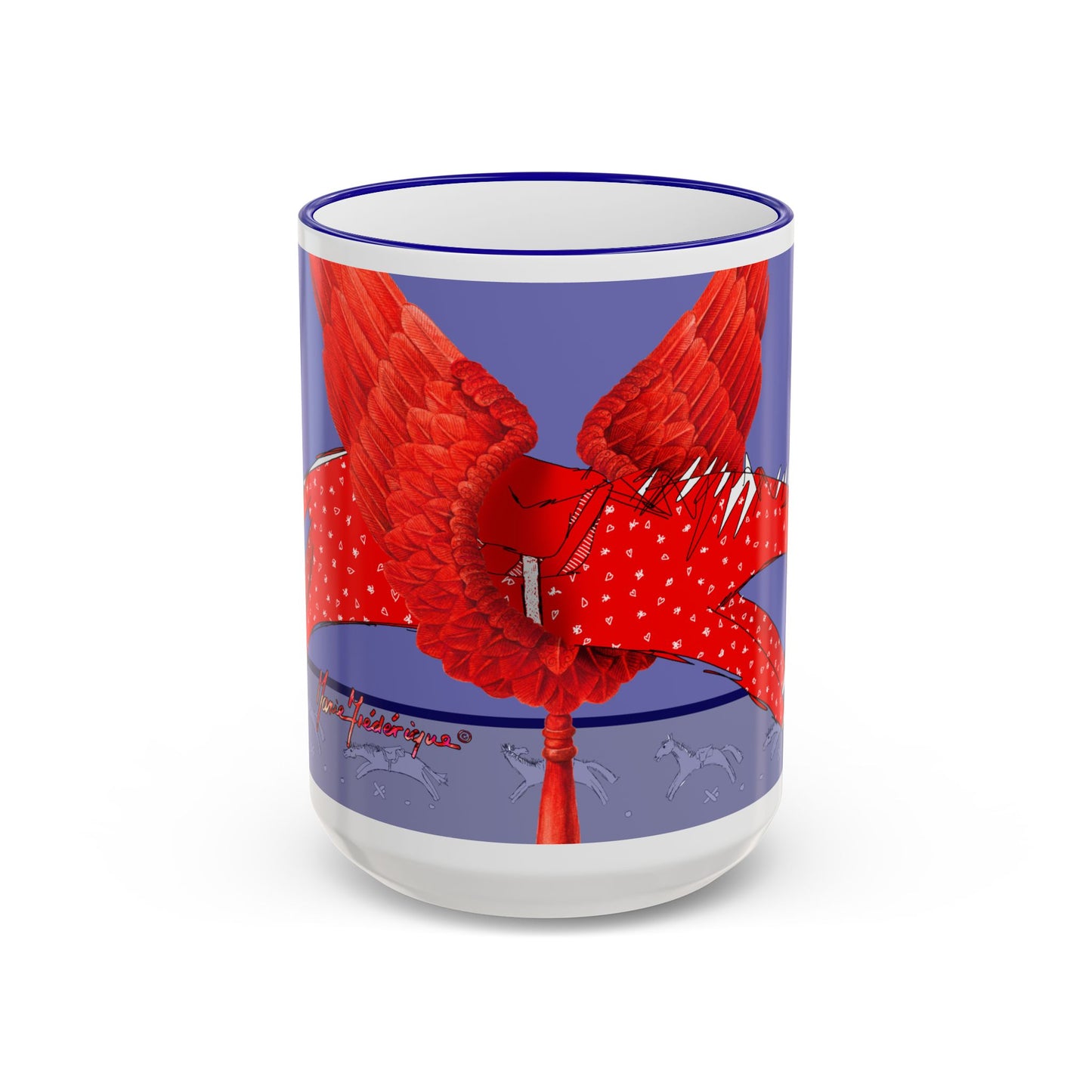 Chestnut jumper Accent Rim Mug — Coffee Cup (11oz/15oz) by artist Marie Frederique