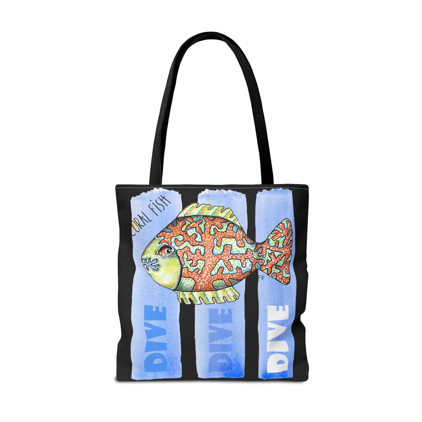 Scuba Dive Fish Tote Bag by artist Marie Frederique