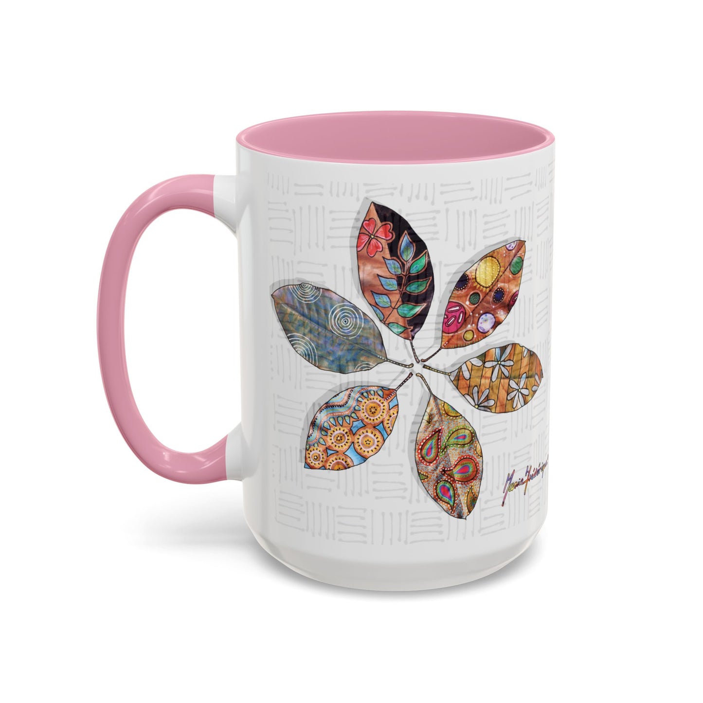 Painted Leaves Mug by Artist Marie Frederique
