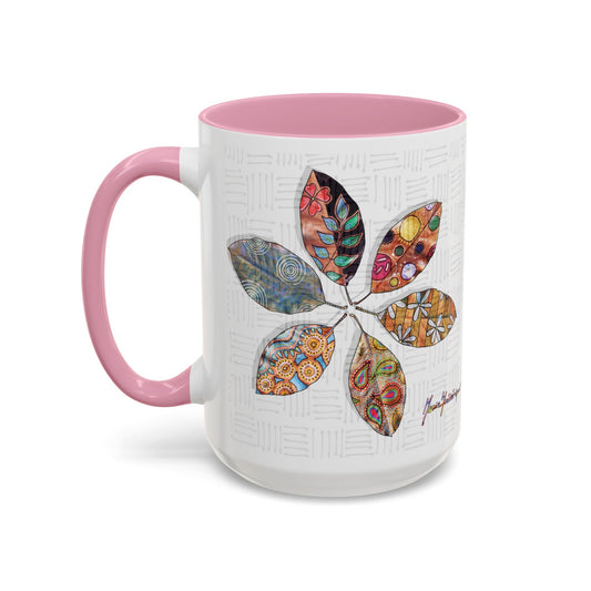 Painted Leaves Mug by Artist Marie Frederique