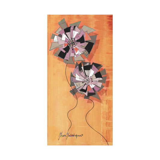 Abstract Flower Pinwheel 2 Vertical Canvas by artist Marie Frederique