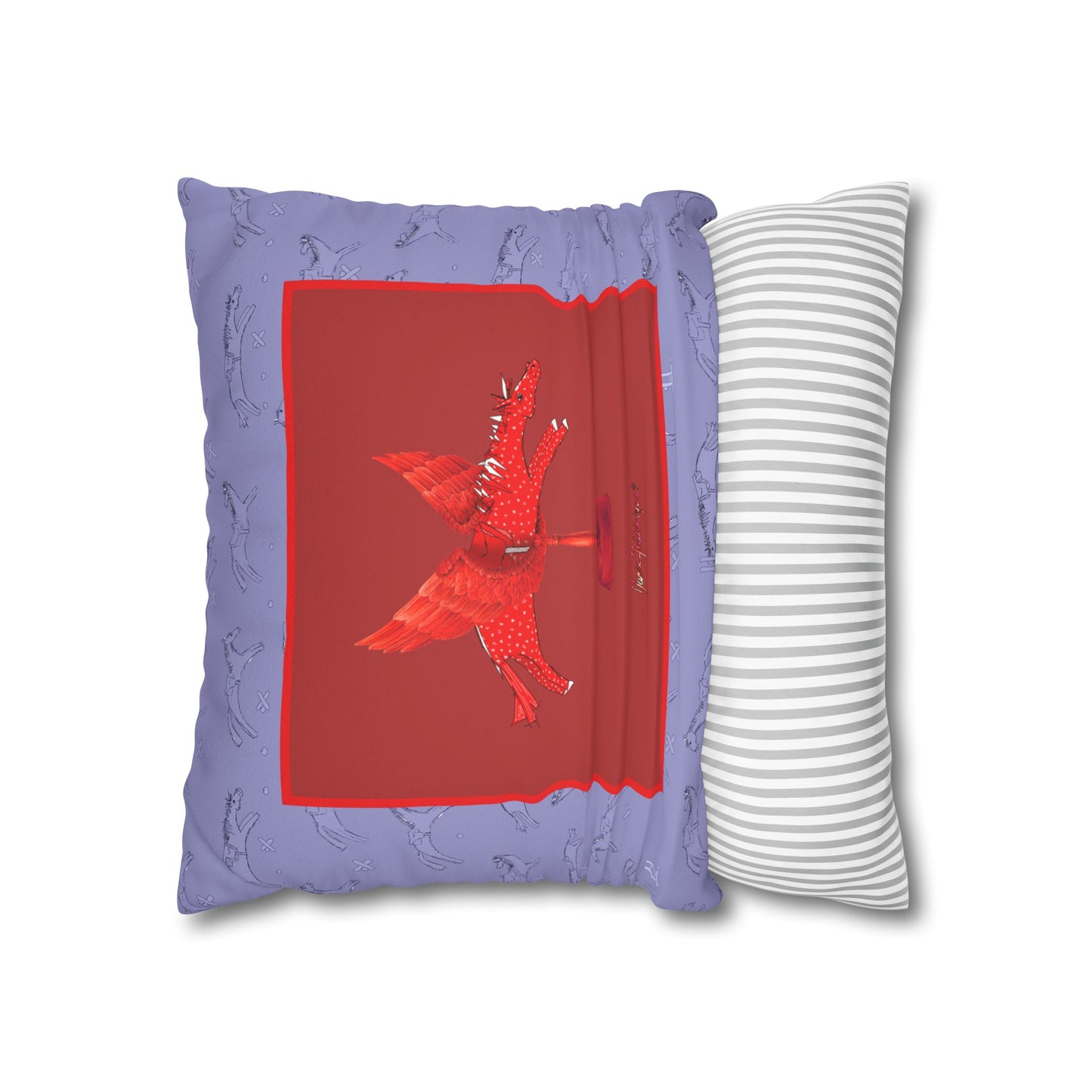 Chestnut horse Faux Suede Pillowcase — Whimsical Animal Decorative Cushion Cover by artist Marie Frederique
