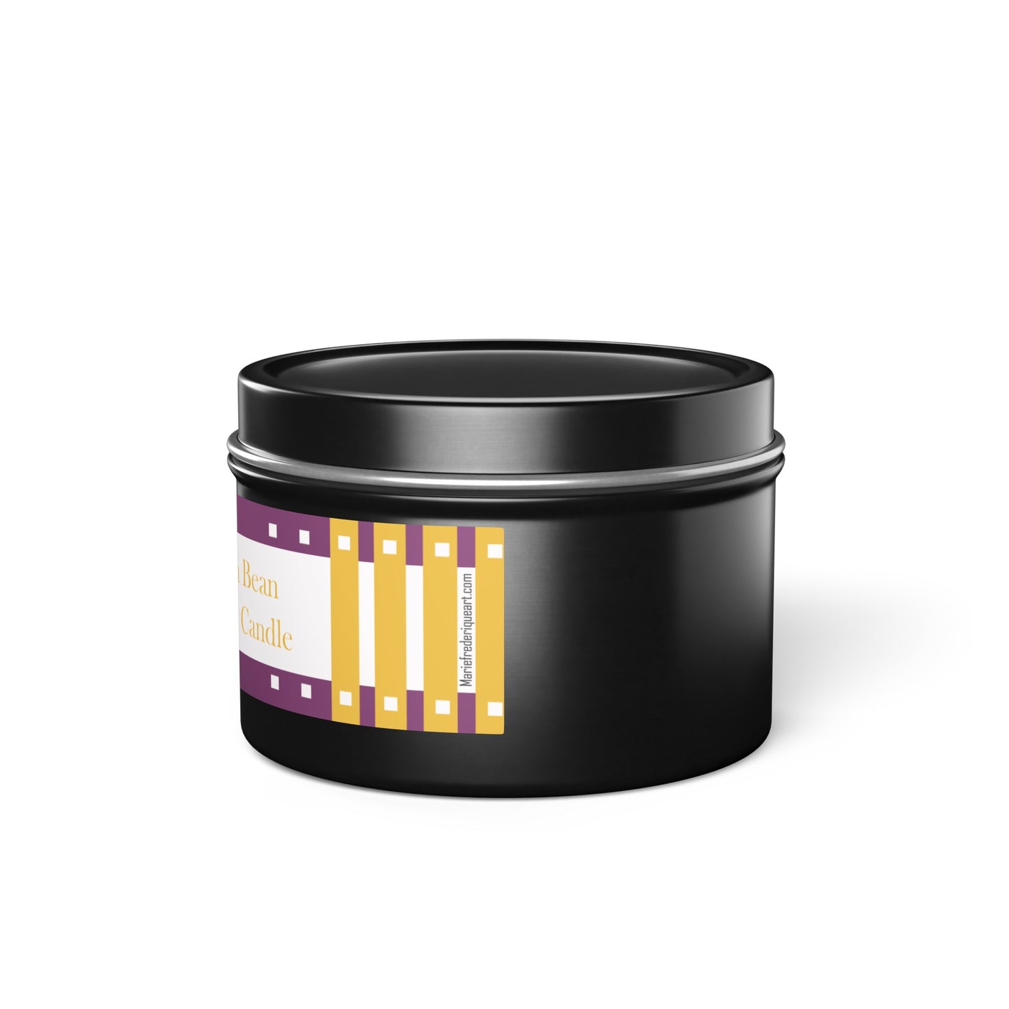 CTS #11 Candle Collection "Vanilla Bean" Scented Coconut Soy Wax Candle in a metal tin. 4 oz or 8 oz, 3 tin colors silver, black or gold