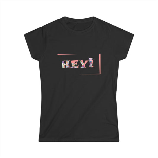 Hey! Casual Fun Graphic T-Shirt for Everyday Wear by artist Marie Frederique