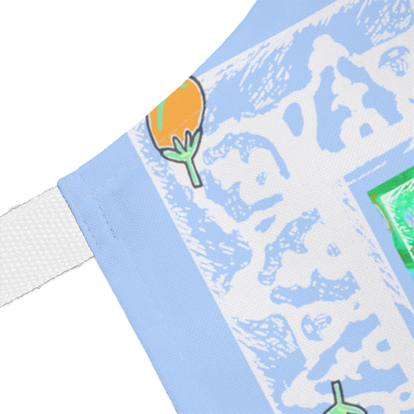 Tropical Palm dancer Pattern Apron — Colorful Retro Cook & BBQ Apron by artist Marie Frederique