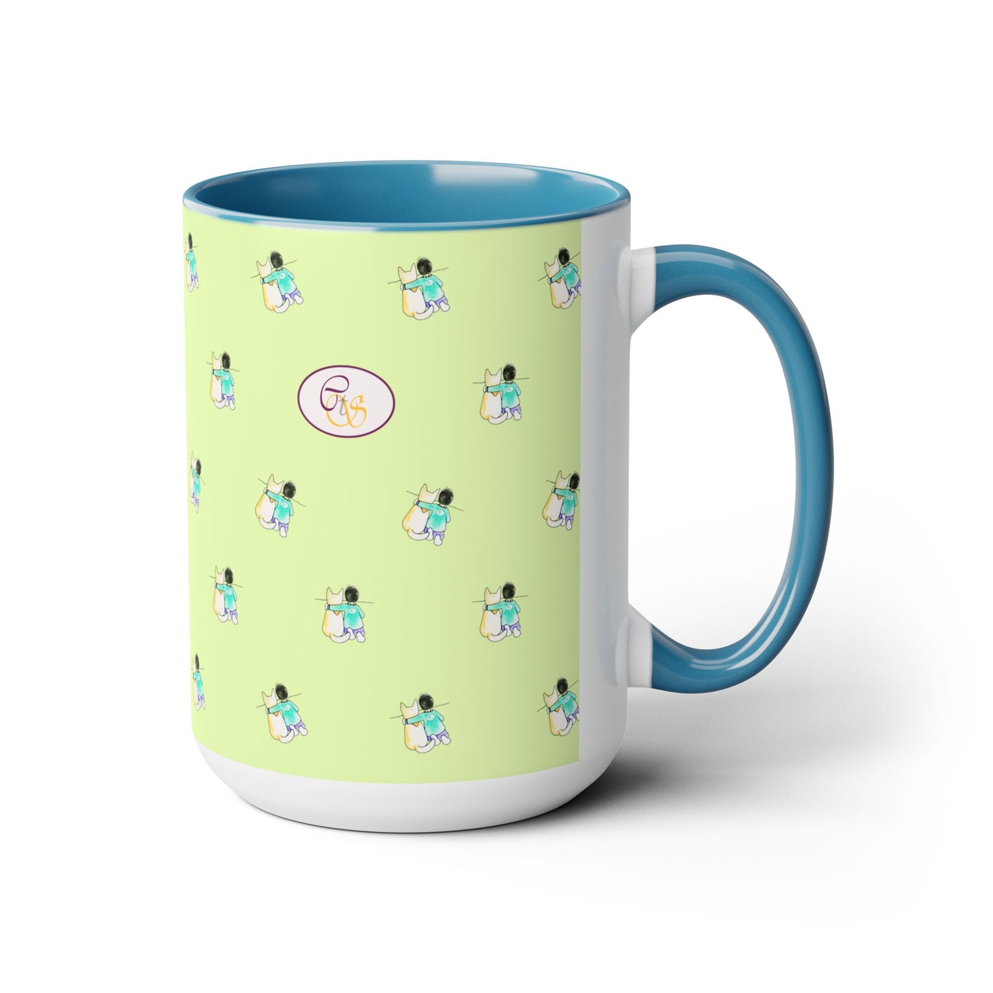 CTS Light Green - Coffee Mug in 2 colors, Black or Blue, 15oz by Artist Marie Frederique