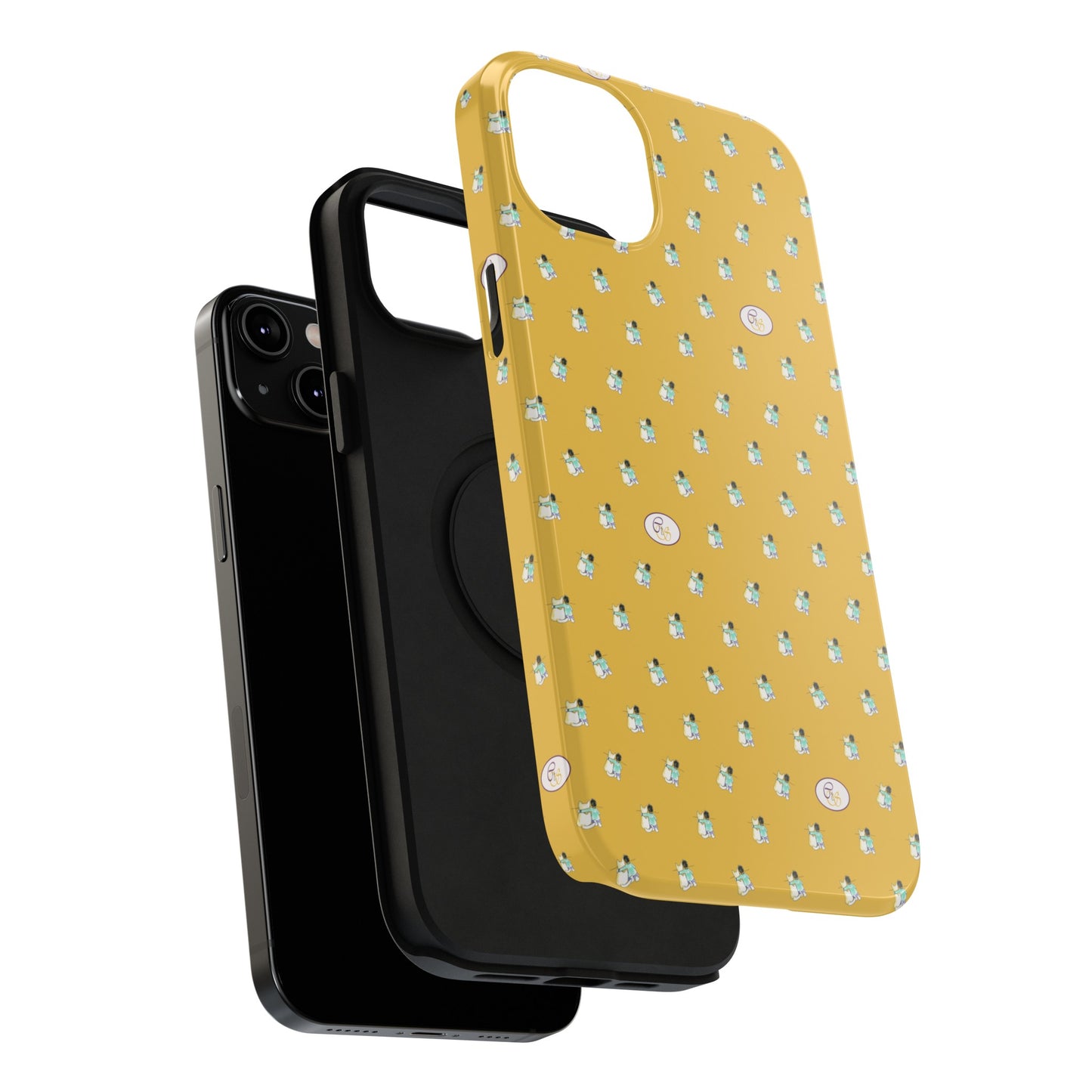 CTS Gold - repeat pattern boy and dog, Impact-Resistant Phone Cases by artist Marie Frederique