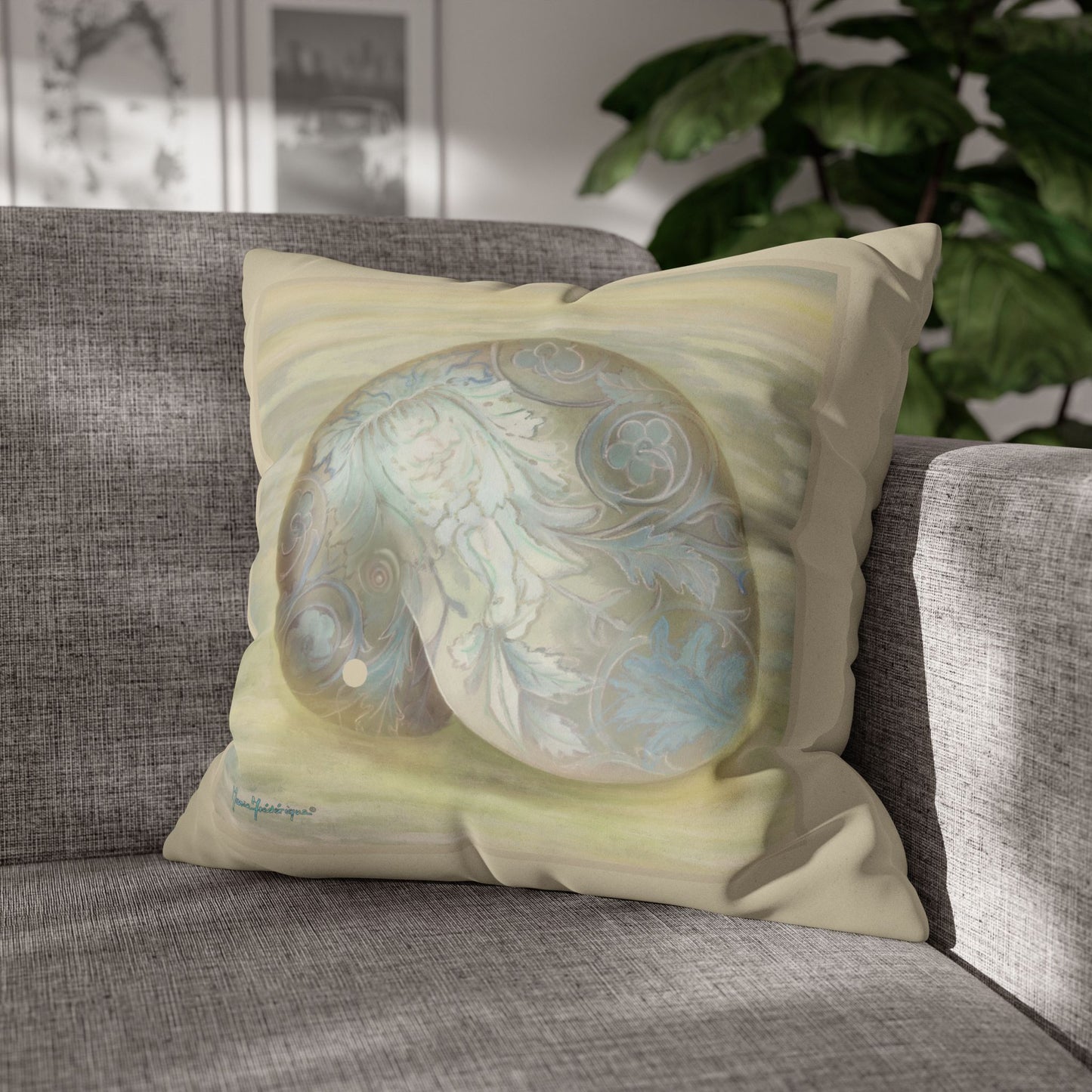 Serene shell 1, Faux Suede (Pillowcase only) by artist Marie Frederique
