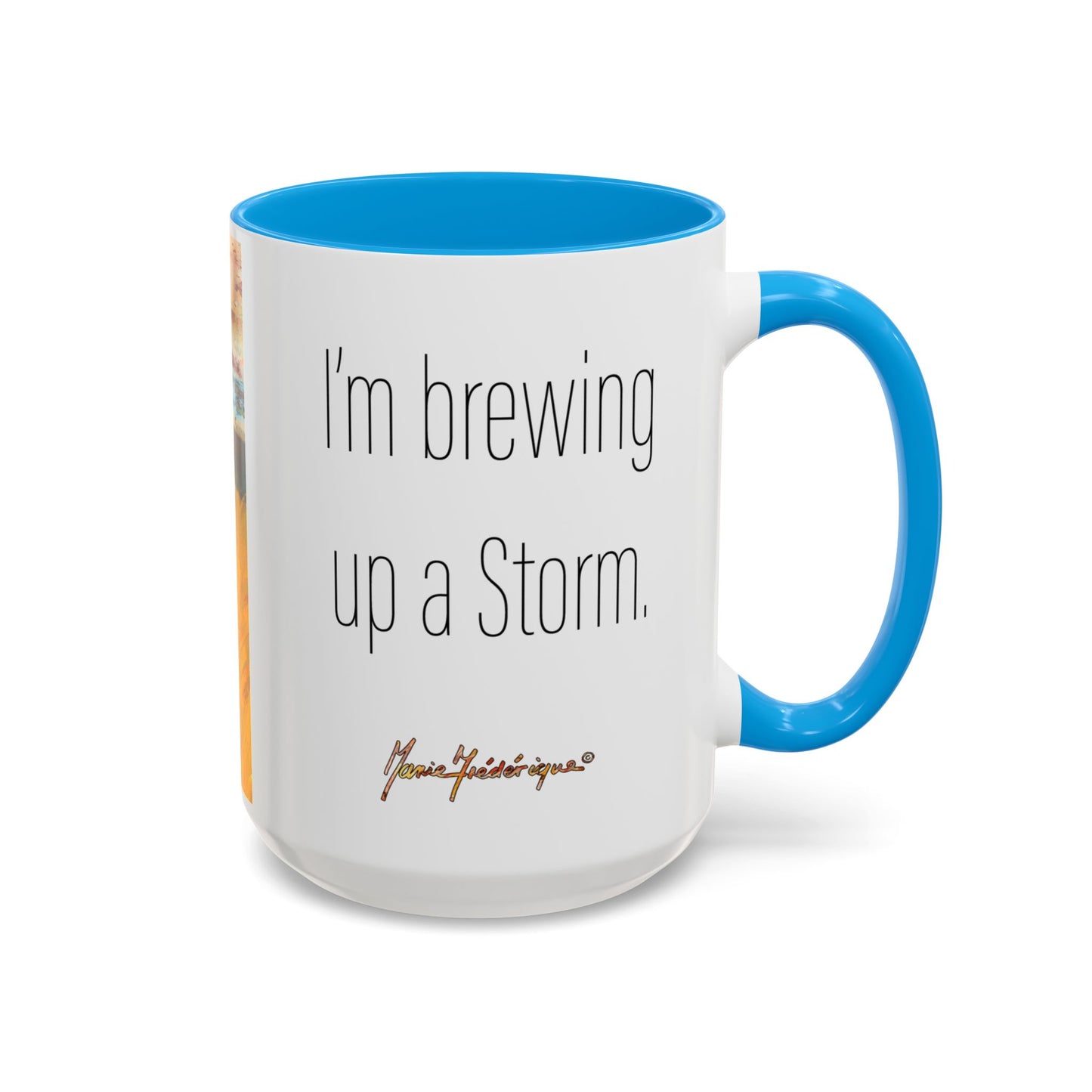 Brewing up a Storm, Colorful Mug by Artist Marie Frederique