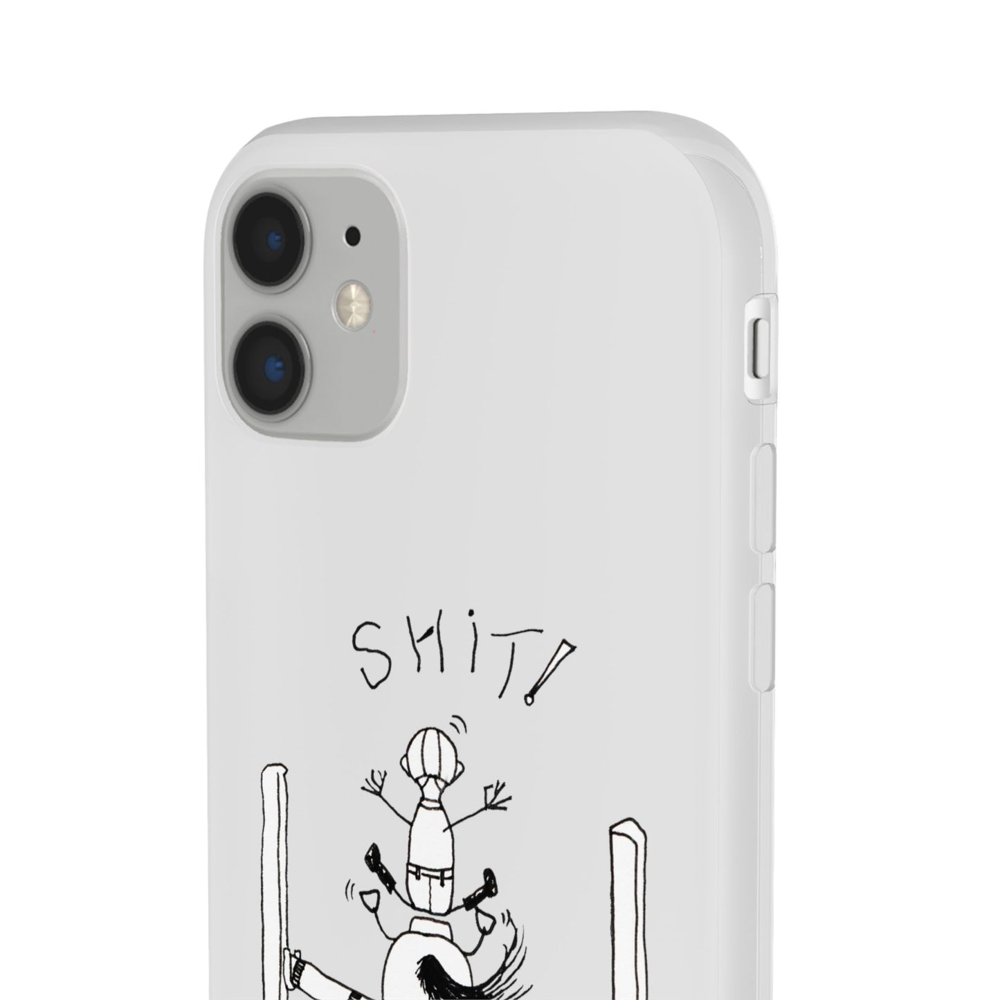 Equestrian Humor phone case - SHIT! "Keep your legs on!" Flexi Cases by artist Marie Frederique