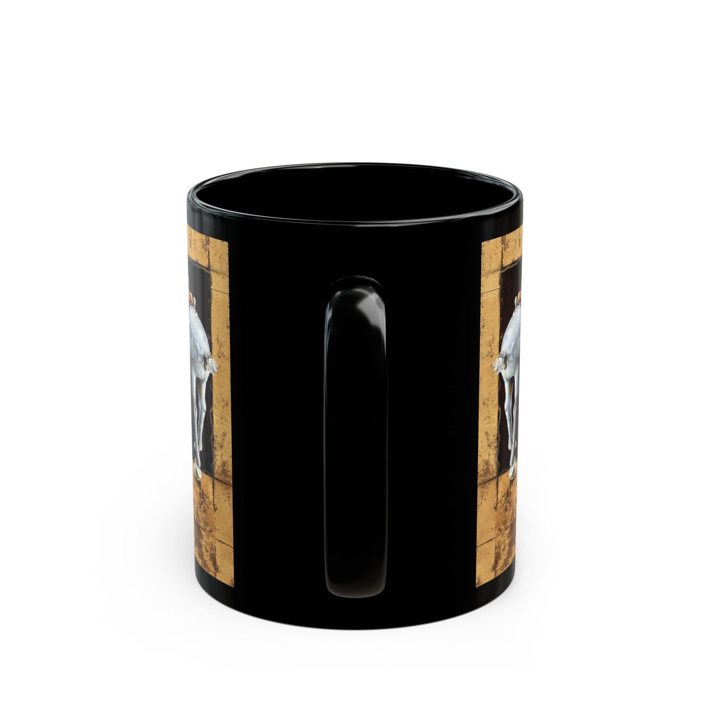 CTS Collection - Asian horse 2, Black Mug (11oz, 15oz) By Artist Marie Frederique