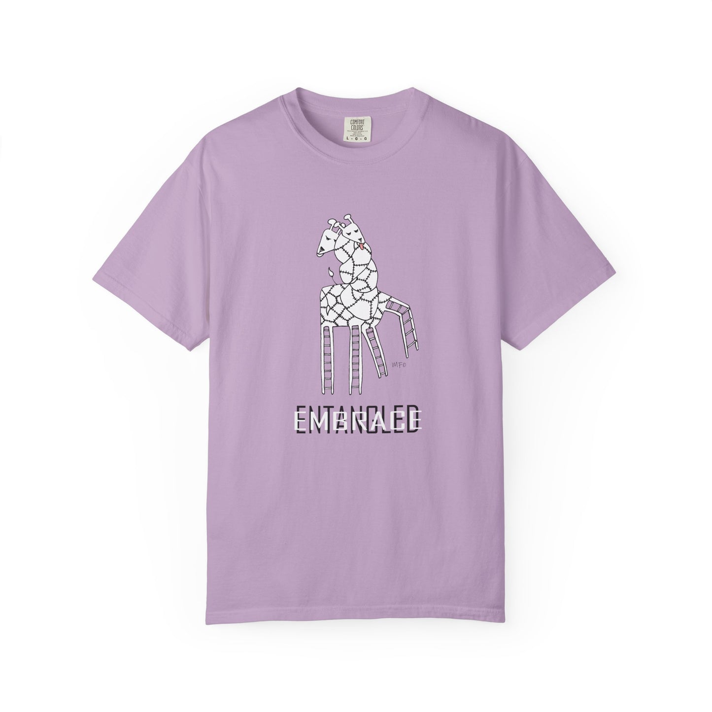 Entangled Embrace Giraffe T-shirt by artist Marie Frederique