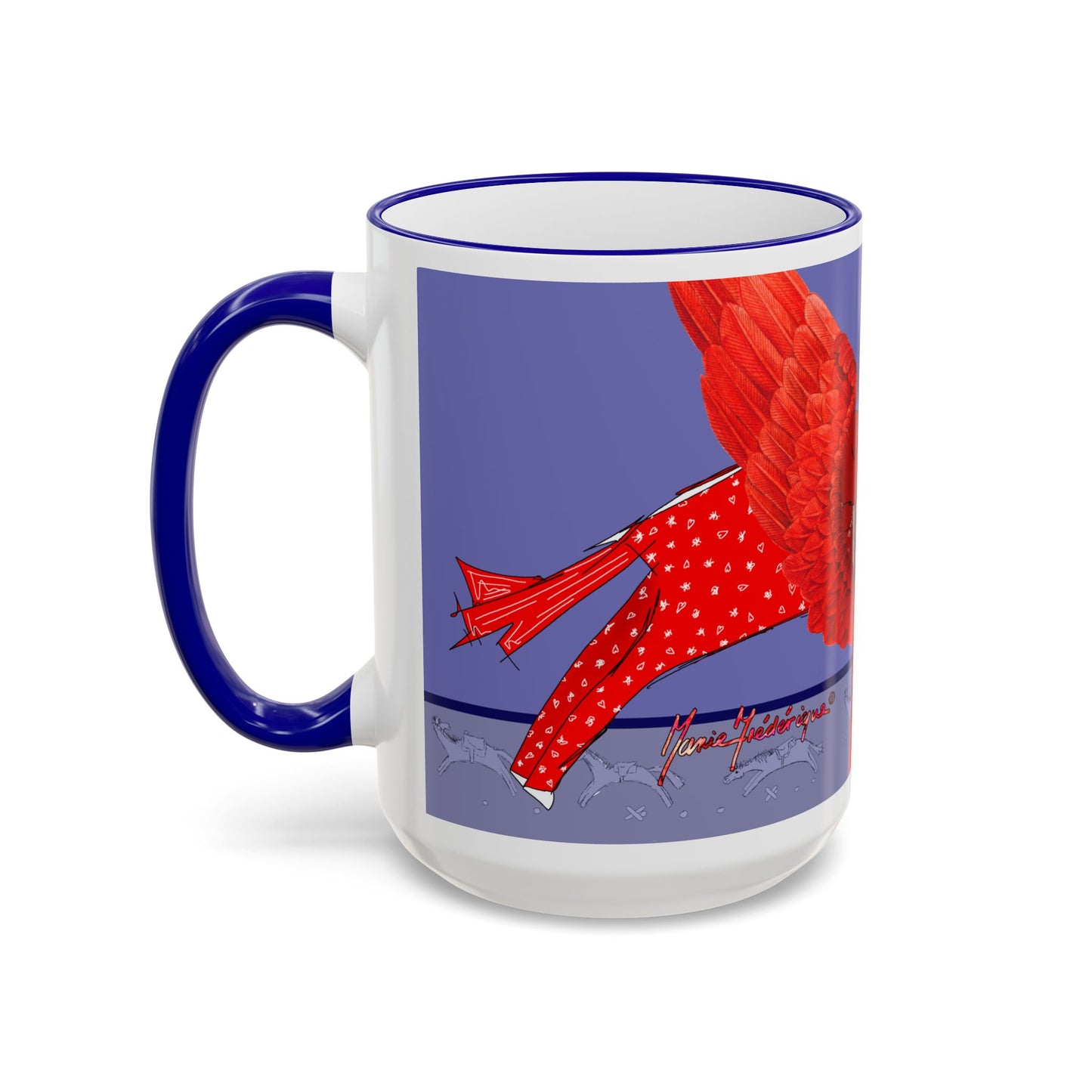 Chestnut jumper Accent Rim Mug — Coffee Cup (11oz/15oz) by artist Marie Frederique