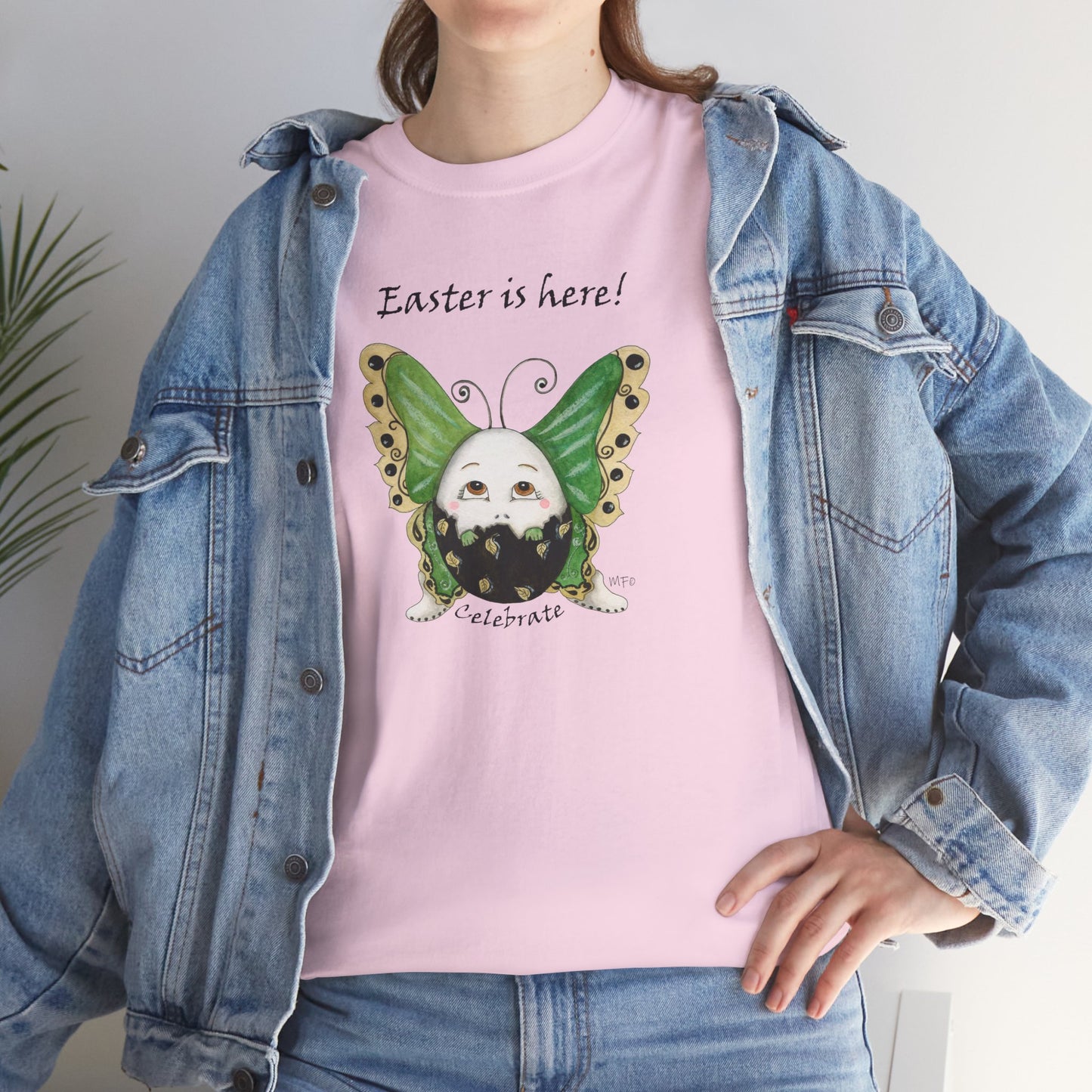 Easter Whimsical Celebration - Unisex Heavy Cotton Tee by artist Marie Frederique