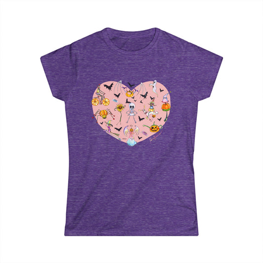 Halloween Heart Women's Softstyle Tee by artist Marie Frederique