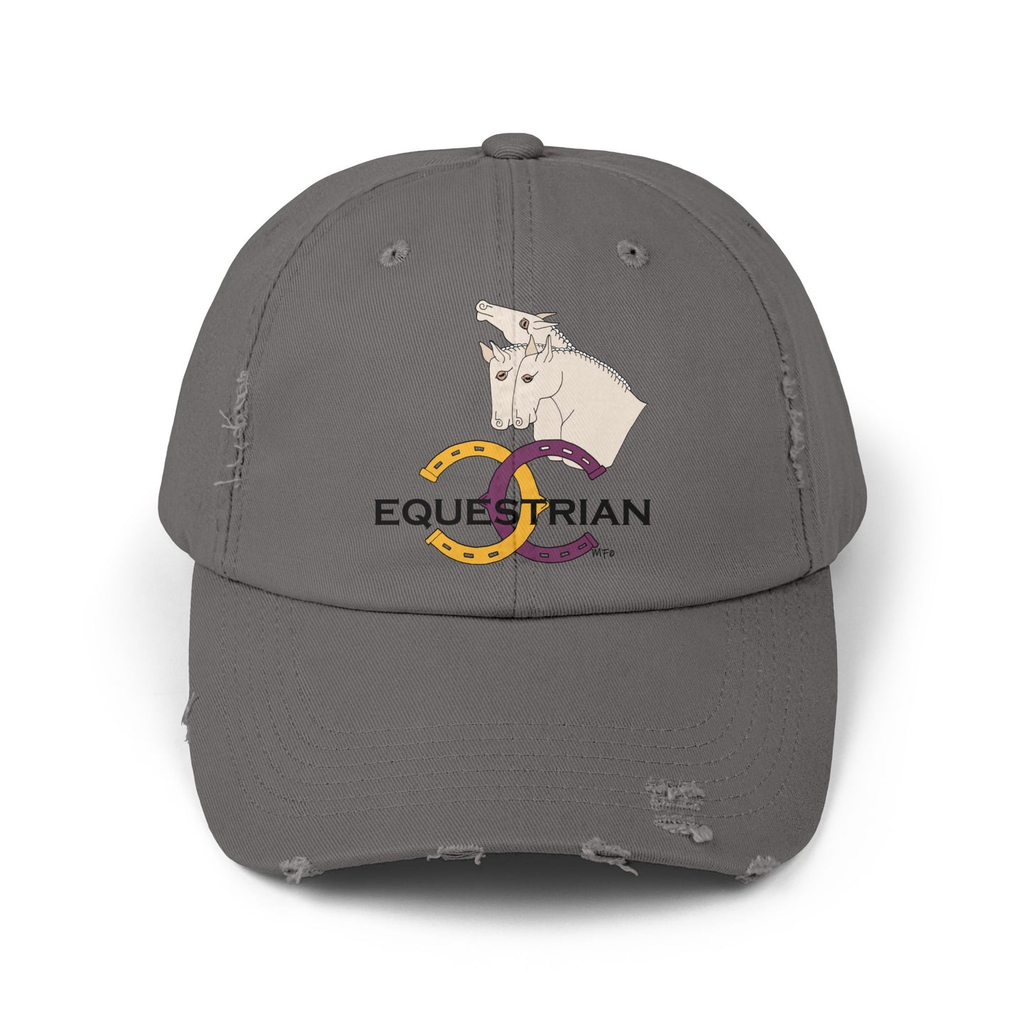 EQUESTRIAN CTS, Unisex Distressed Cap in 3 colors by artist Marie Frederique