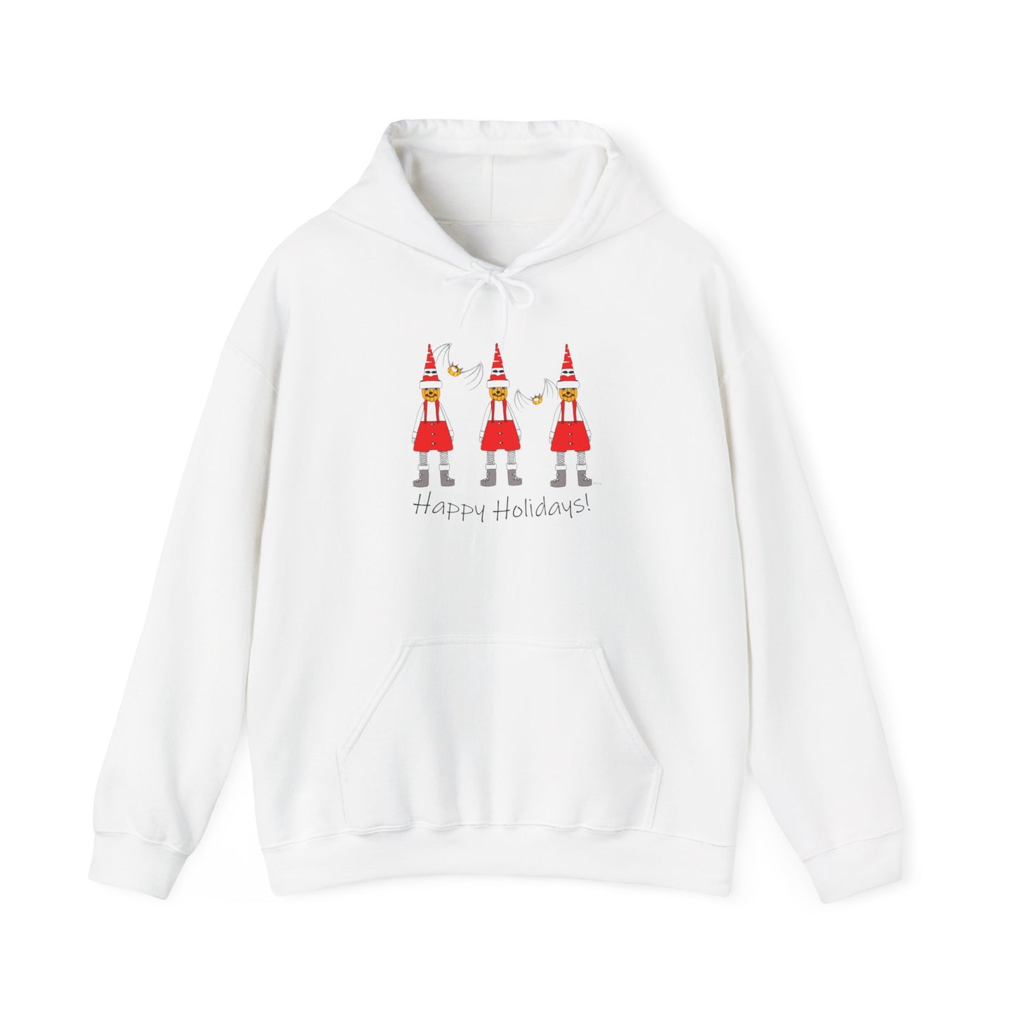 Holiday Pumpkin Santas - Unisex Heavy Blend™ Hooded Sweatshirt by artist Marie Frederique