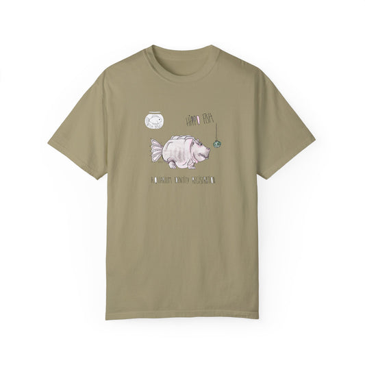 Hippo Fish Unisex T-shirt - The Fishbowl Collection by artist Marie Frederique