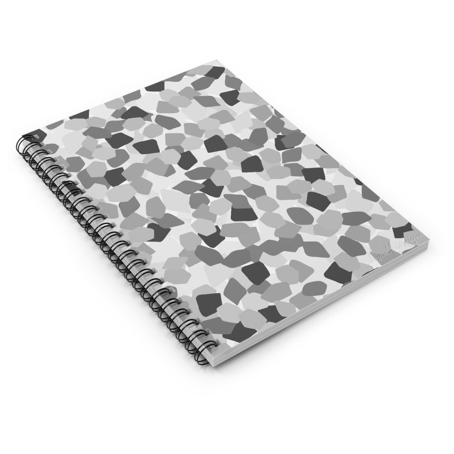 Patches, Grey Spiral Notebook - Ruled Line by artist Marie Frederique