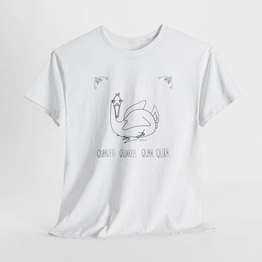 Duck lovers "Quakless Quakels Quak Quak" - Unisex Heavy Cotton Tee by artist Marie Frederique