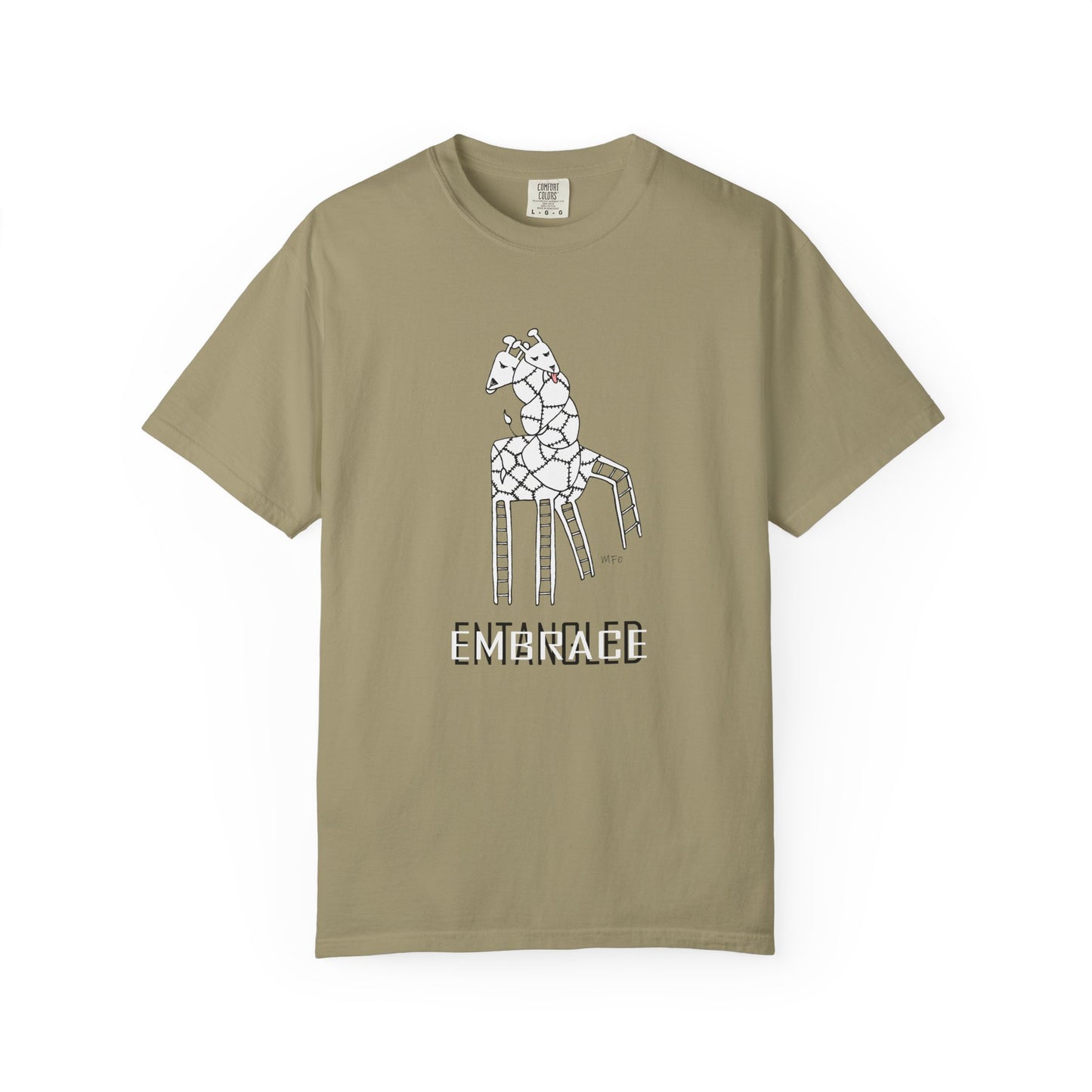 Entangled Embrace Giraffe T-shirt by artist Marie Frederique