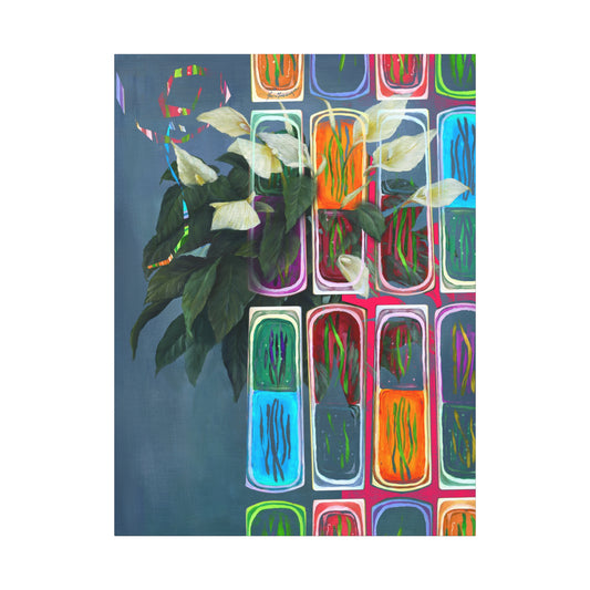 Abstract Lilies, Floral Canvas by artist Marie Frederique
