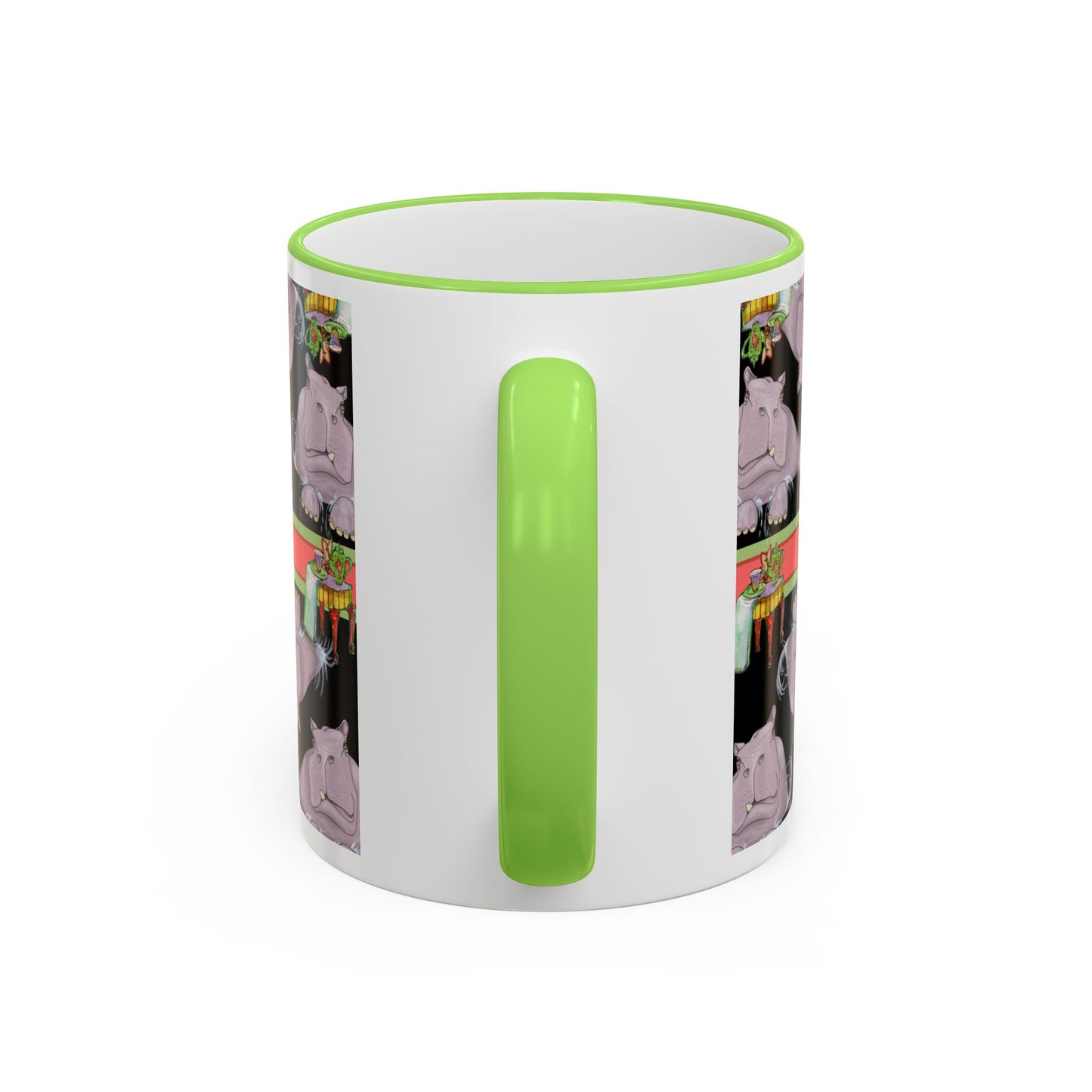 Hippo Repeat Design Gift Mug (11oz/15oz) by artist Marie Frederique