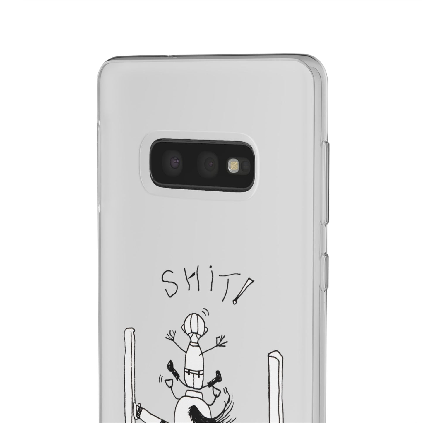 Equestrian Humor phone case - SHIT! "Keep your legs on!" Flexi Cases by artist Marie Frederique