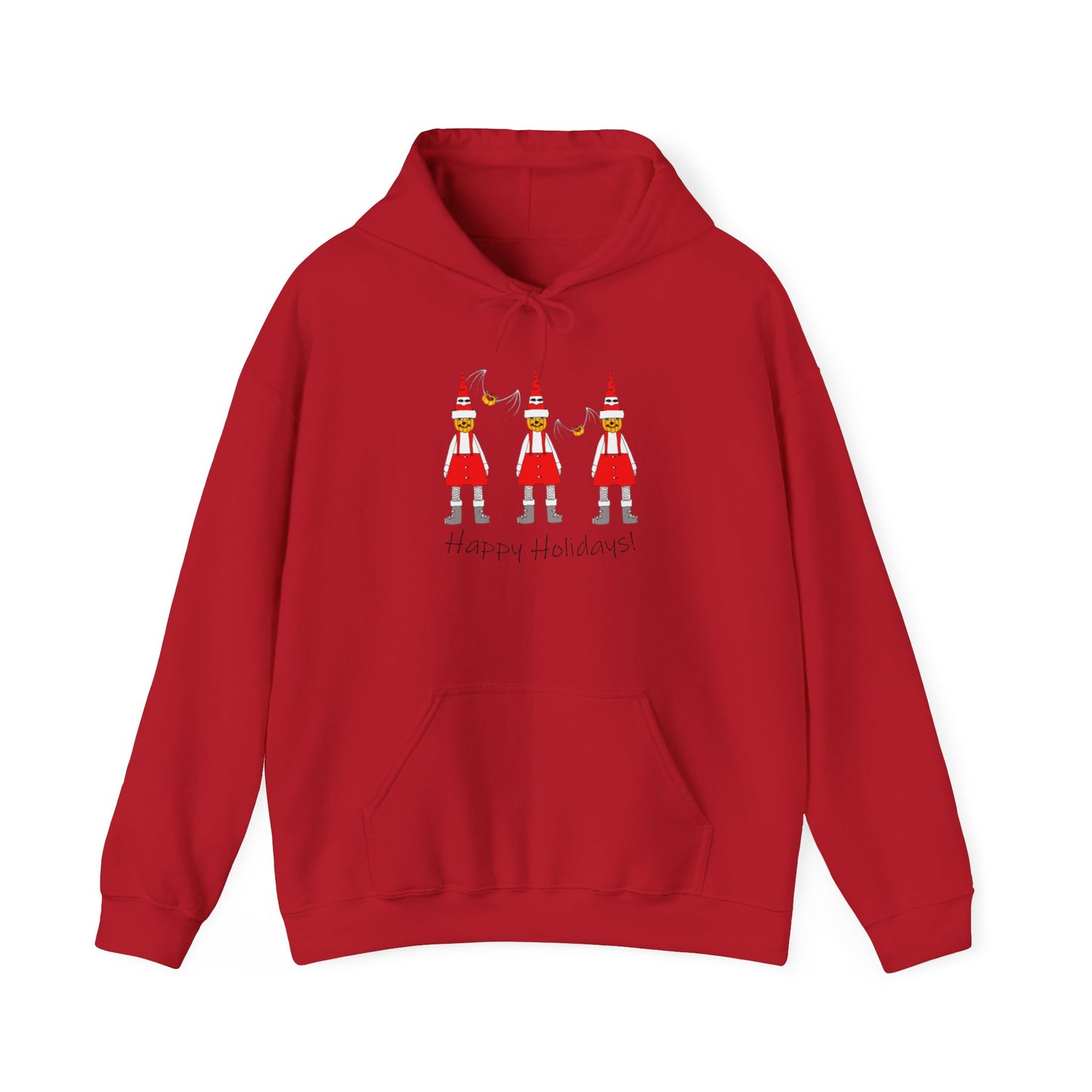 Holiday Pumpkin Santas - Unisex Heavy Blend™ Hooded Sweatshirt by artist Marie Frederique