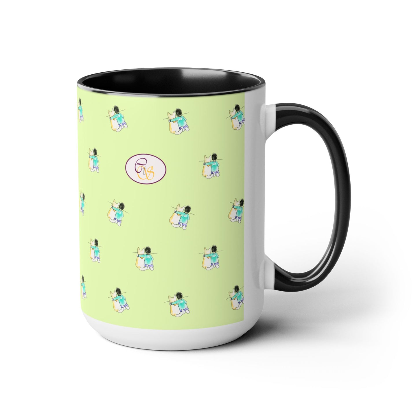 CTS Light Green - Coffee Mug in 2 colors, Black or Blue, 15oz by Artist Marie Frederique