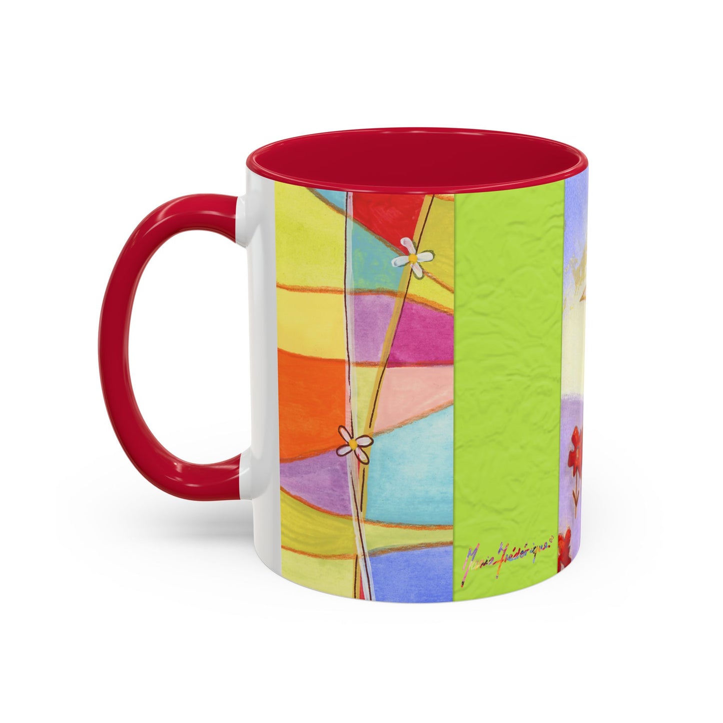 Colorful Dove, Peace offering - Colorful Mug by artist Marie Frederique