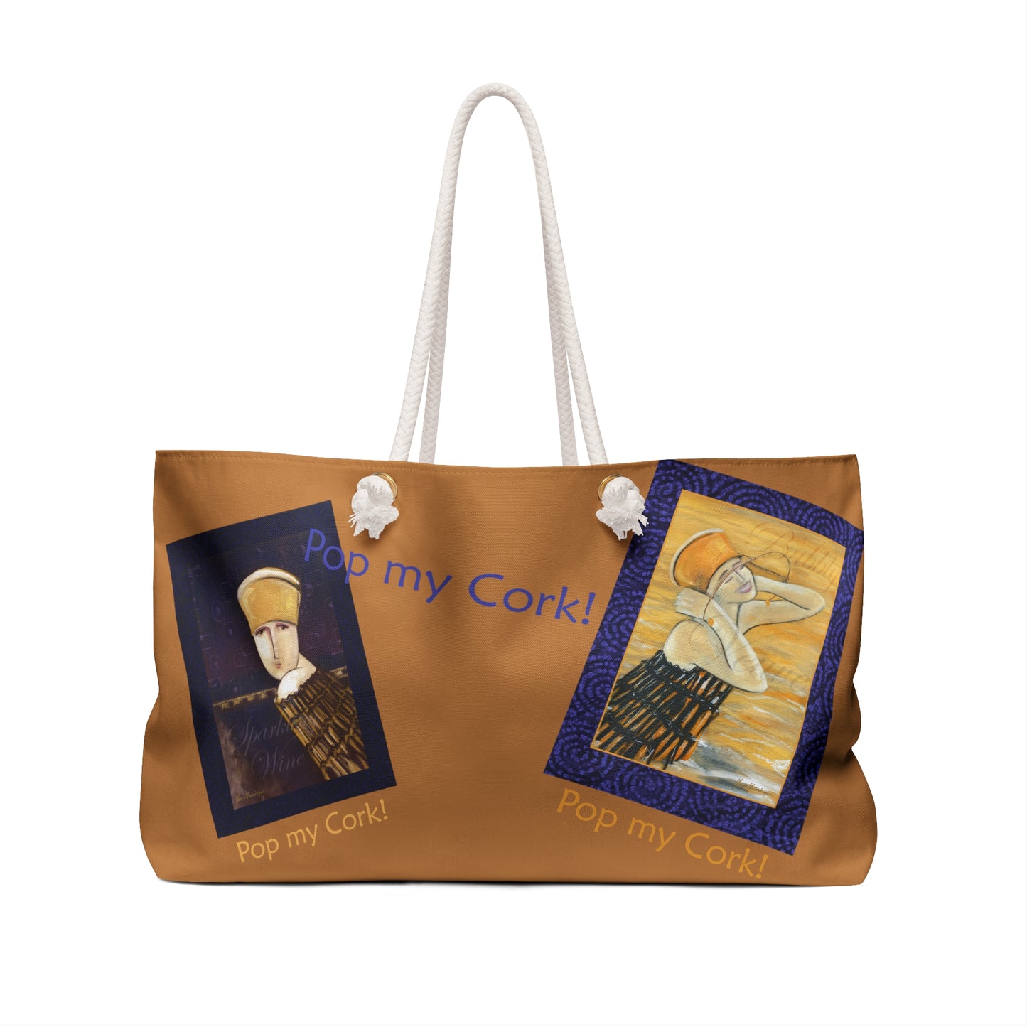 Celebration, Pop my Cork! Weekender Bag by artist Marie Frederique