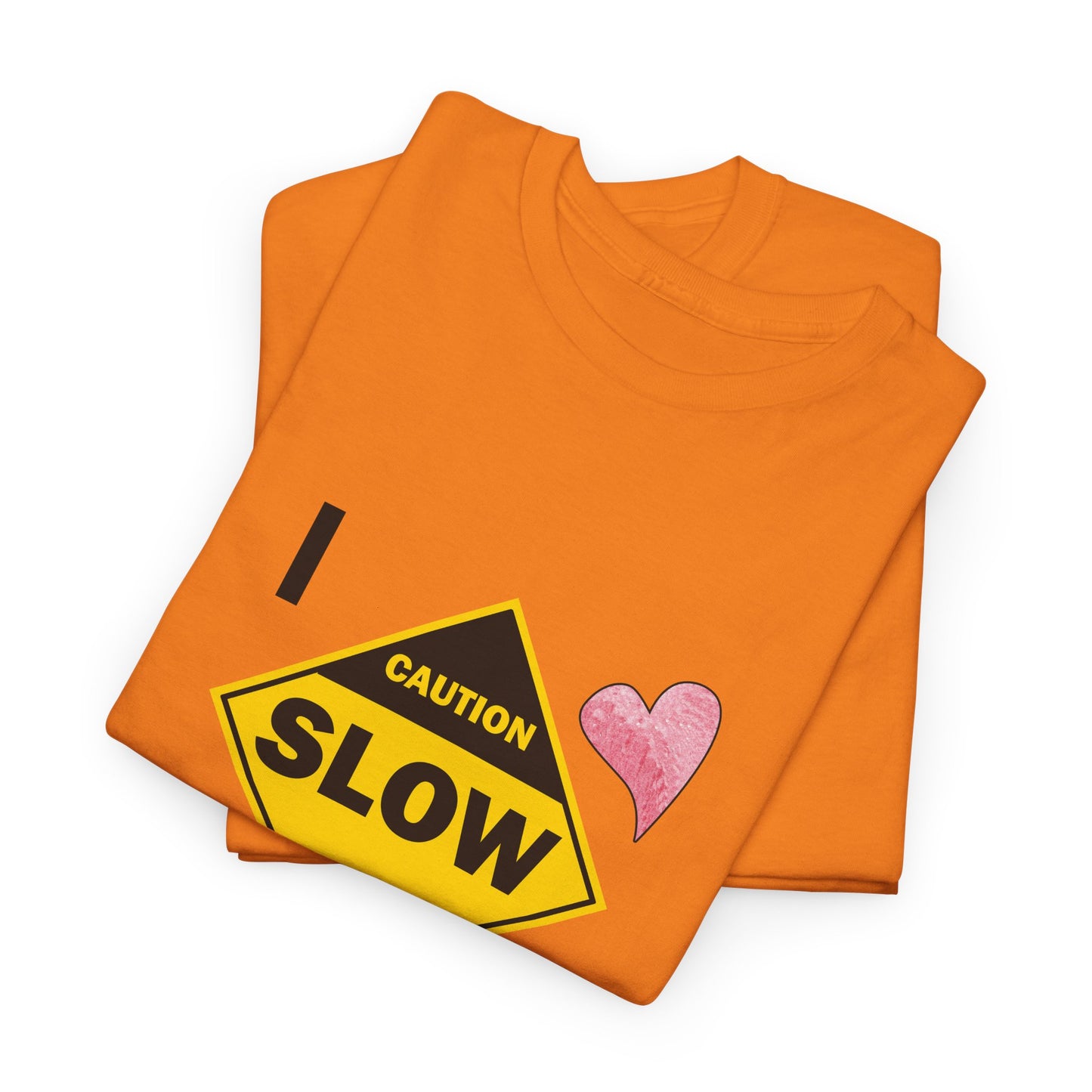 Slow, Caution - I love my cat, Tee Unisex Heavy Cotton Tee by artist Marie Frederique