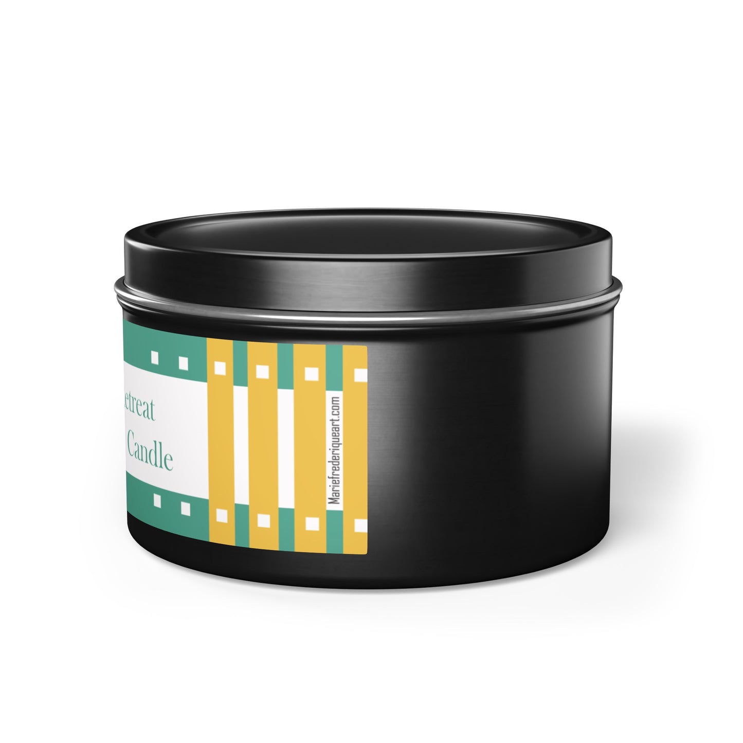 CTS #5 Candle Collection "Spa Retreat" Scented Coconut Soy Wax Candle in a metal tin. 4 oz or 8 oz, 3 tin colors silver, black or gold