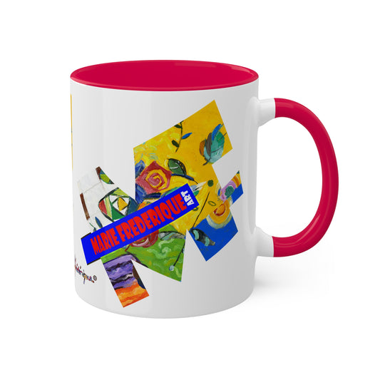 MF ART, multicolored abstract - Colorful Mug 11oz by artist Marie Frederique