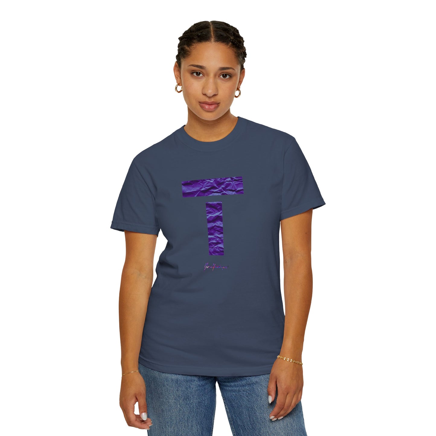 T symbol in violet, Star energy Unisex Garment-Dyed T-shirt by artist Marie Frederique
