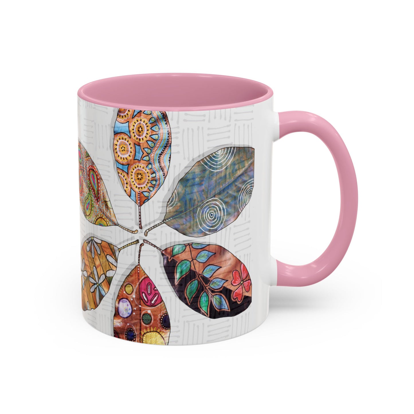 Painted Leaves Mug by Artist Marie Frederique