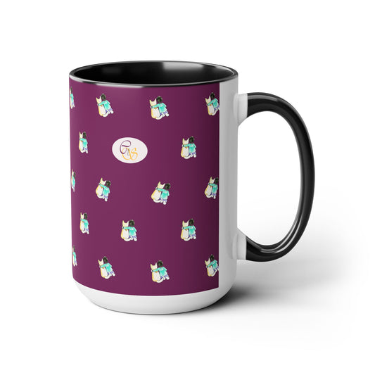 CTS Purple - Coffee Mug in 2 colors, Black or Pink, 15oz by Artist Marie Frederique