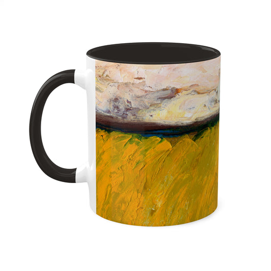 Brewing up a Storm, Colorful Mug in 3 colors - Black, Maroon and Pink, 11oz By Artist Marie Frederique